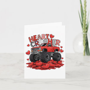 Kids Valentines Day Monster Truck Boys Toddler Cru Card