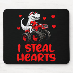 Kids Valentines Day Monster Truck Trex Boy Toddler Mouse Pad