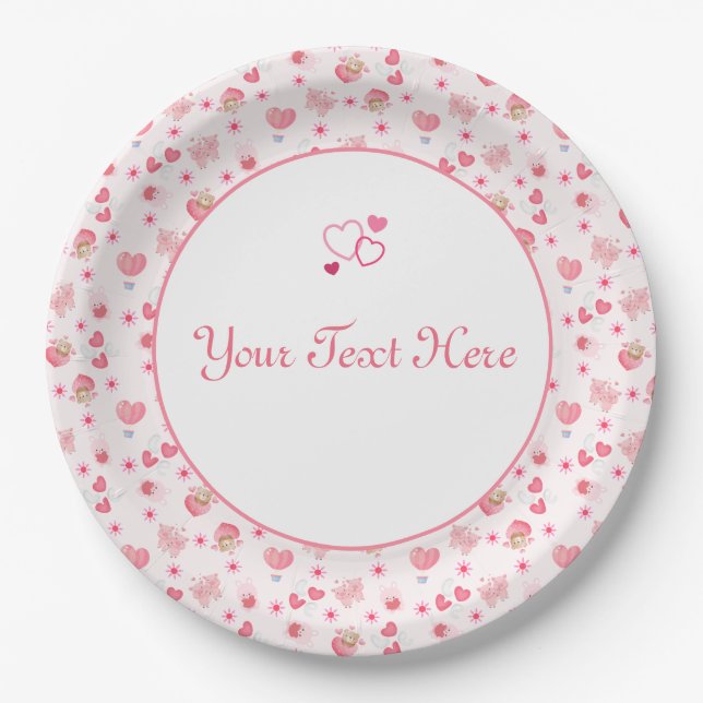 Kids Valentine's Day Paper Plate (Front)