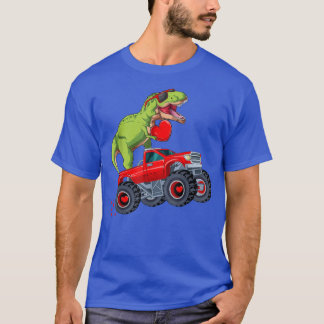 Kids Valentines Day T Re Riding Monster Truck Funn T-Shirt
