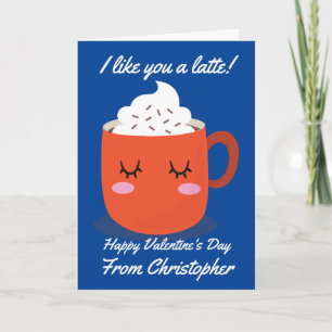 Kids Valentines I Like You A Latte Card