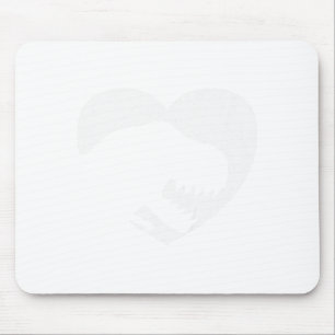 Kids Valentines T-rex Dinosaur Heart Silhouette Bo Mouse Pad