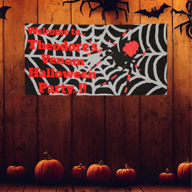 Kids Venom Halloween Party Banner (Venom Halloween Party Banner)