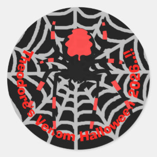 Kids Venom Halloween Party Classic Round Sticker