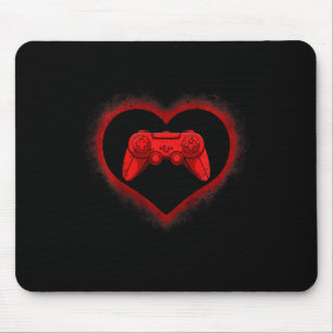 Kids Video-game Controller Heart Valentines Day Co Mouse Pad