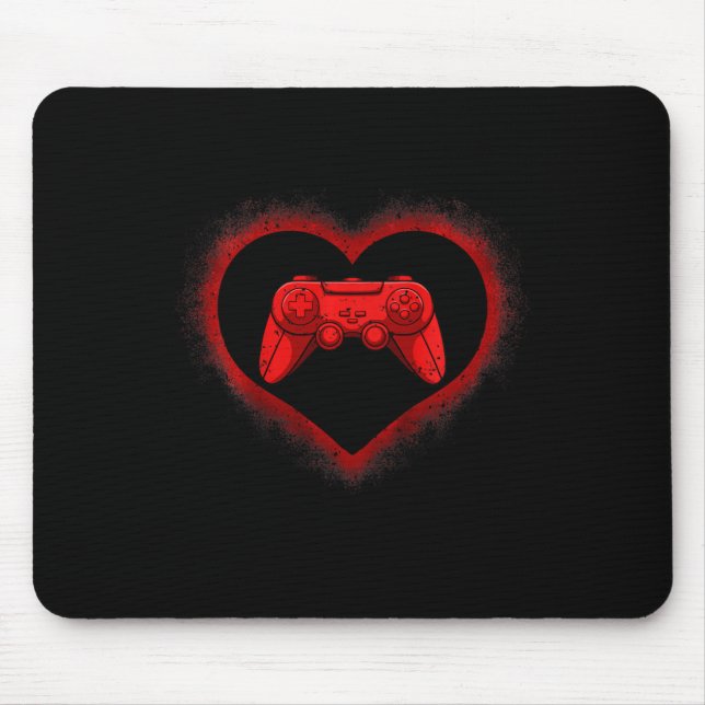Kids Video-game Controller Heart Valentines Day Co Mouse Pad (Front)