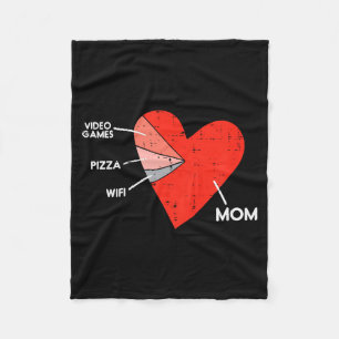 Kids Video Games Pizza Wifi Mom Heart Kid Baby Boy Fleece Blanket