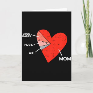 Kids Video Games Pizza Wifi Mum Heart Kid Baby Boy Card