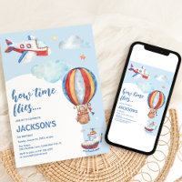 Kids Vintage Aviation Watercolor Birthday Party