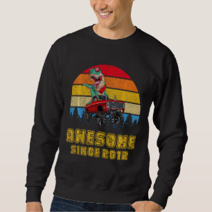 Kids Vintage Awesome Since 2012 Rex Monster Truck  Sweatshirt