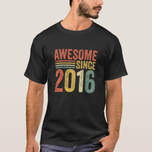 Kids Vintage Awesome Since 2016 6Th Birthday Retro T-Shirt