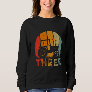 Kids Vintage Farm Tractor 3rd Birthday For Toddle Sweatshirt