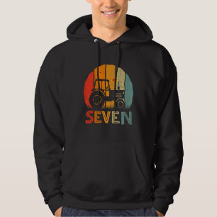 Kids Vintage Farm Tractor 7th Birthday For Boy An Hoodie