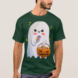 Kids Vintage Retro Flower Groovy Halloween Pumpkin T-Shirt