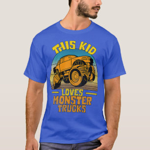 Kids Vintage This Kid Loves Monster Trucks Boys Gi T-Shirt