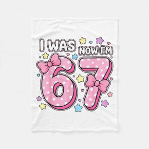 Kids was 6 7 Happy Daughter 7th 6 7 Birthday Girl Fleece Blanket