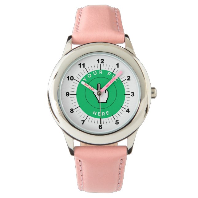 Kid's Watch - Personalised - Pink Numbered (Front)