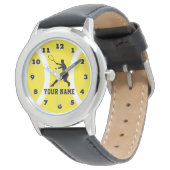 Kids watch with tennis design and custom name (Angled)