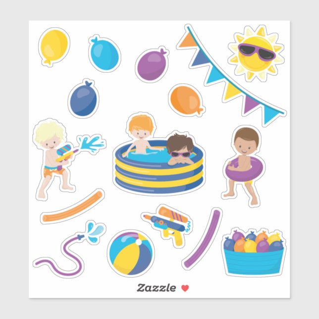 Kids Water Play with Boys (Sheet)