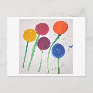 Kids Watercolor Announcement Postcard
