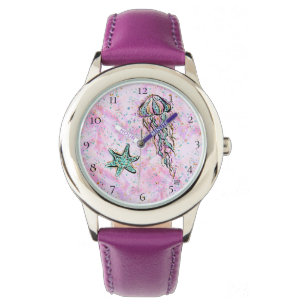 *~* Kids Watercolor Beach Star Fish Jelly Fish Sea Watch