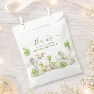 Kids Watercolor Dinosaur Birthday Party Favour Bag