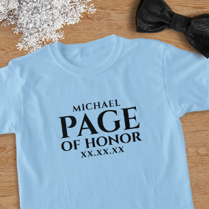 Kids Wedding Usher Custom Page of Honour T-Shirt