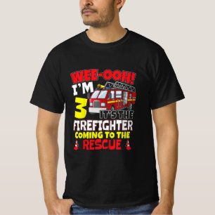 Kids WEE-OOH! Im 3 Firefighter Fire Truck Gift T-Shirt