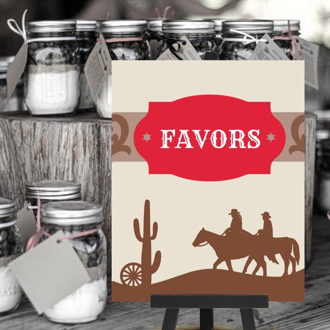 Kids Western Red Party Favour Sign (Creator Uploaded)