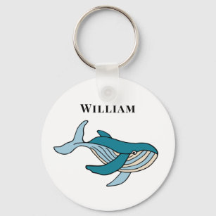 Kids Whale Classic Personalised Name Key Ring
