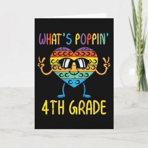 Kids Whats Poppin 4th Grade Heart Fidget Pop It Fi Card