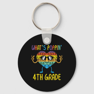 Kids Whats Poppin 4th Grade Heart Fidget Pop It Fi Key Ring