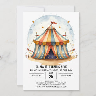 Kids' Whimsical Festival Circus Birthday Invitation