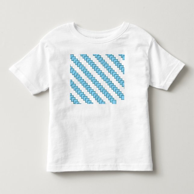 Kids White Tee with Modern Teal Geometric (Front)