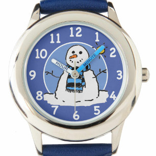 Kids Winter Snowman Design. Watch