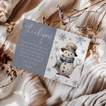 Kids Winter Snowman Thank You Card<br><div class="desc">Take the art of gratitude to the next level with our creatively designed thank you cards. Embellished with a snowman surrounded by snowflakes, these cards offer a unique way for you to extend your appreciation long after the celebration. With full customisation of text fonts, size, and colours, you can personalise...</div>