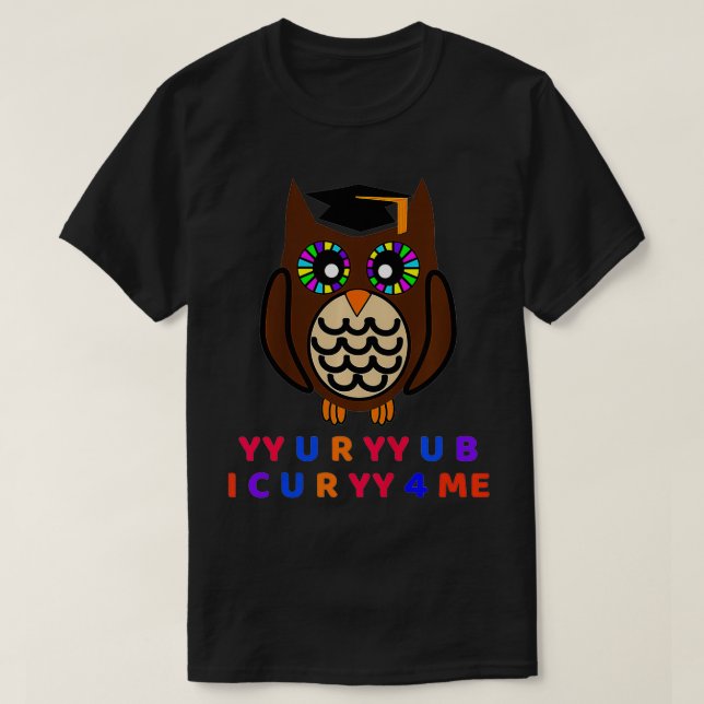 Kids Wise Owl , Novelty Owl With Hat, Too Wise Cry T-Shirt (Design Front)