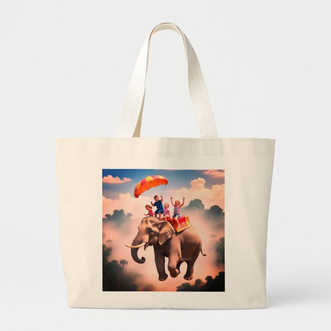 Kids with Elephant Tote Bag (Front)