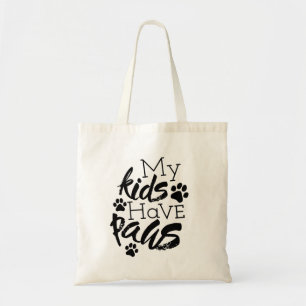 Kids with Paws Quotes About Dogs Being Family Fost Tote Bag