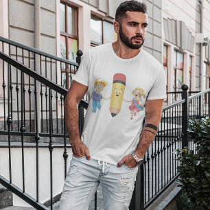 Kids with Smiling Pencil Back to School  T-Shirt