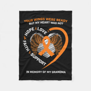 Kids Women Men Memory Of My Grandma Leukaemia Awar Fleece Blanket