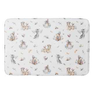 Kids Woodland Animal Bath Mat