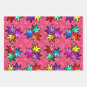 Kids wrapping paper of heartstopper leaves