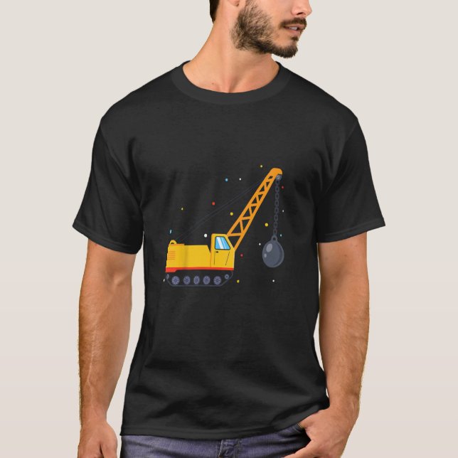 Kids Wrecking Ball Excavator  For Construction Wor T-Shirt (Front)