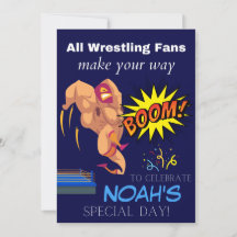 Kids Wrestling Themed Wrestler Party Invitation