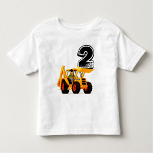 Kids Yellow Digger 2nd Birthday Toddler T-Shirt
