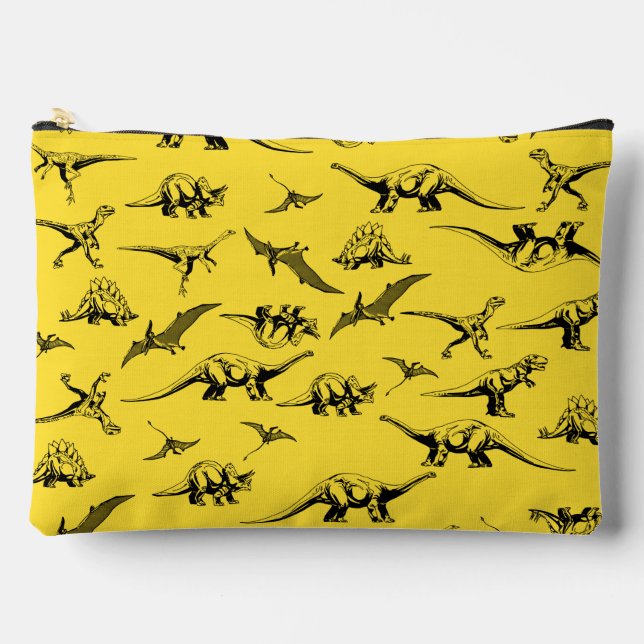 Kids Yellow Dinosaur Toiletry Bag (Front)