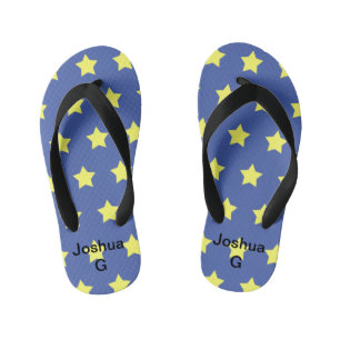 Kids yellow-star flip flops