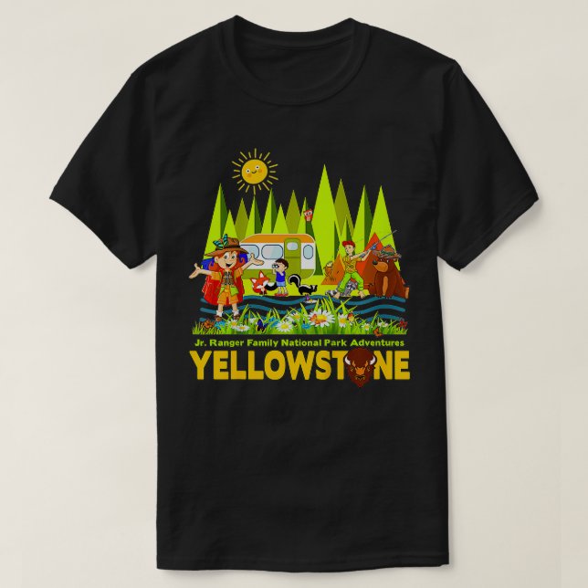 Kids Yellowstone Jr Family National Park Souvenir  T-Shirt (Design Front)