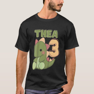 Kids Youth Cute Third Birthday Adorable Dinosaur S T-Shirt